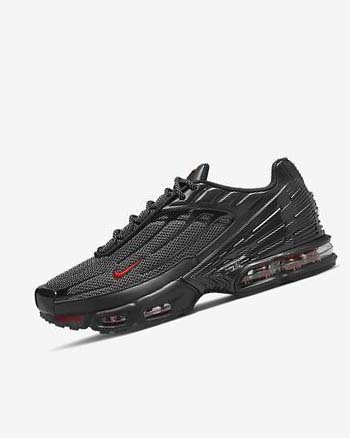 Nike Air Max Plus 3 Negros Negros Plateados Rojos | MX 4624